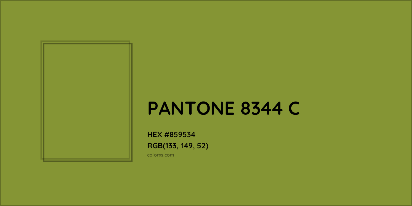 HEX #859534 PANTONE 8344 C CMS Pantone PMS - Color Code