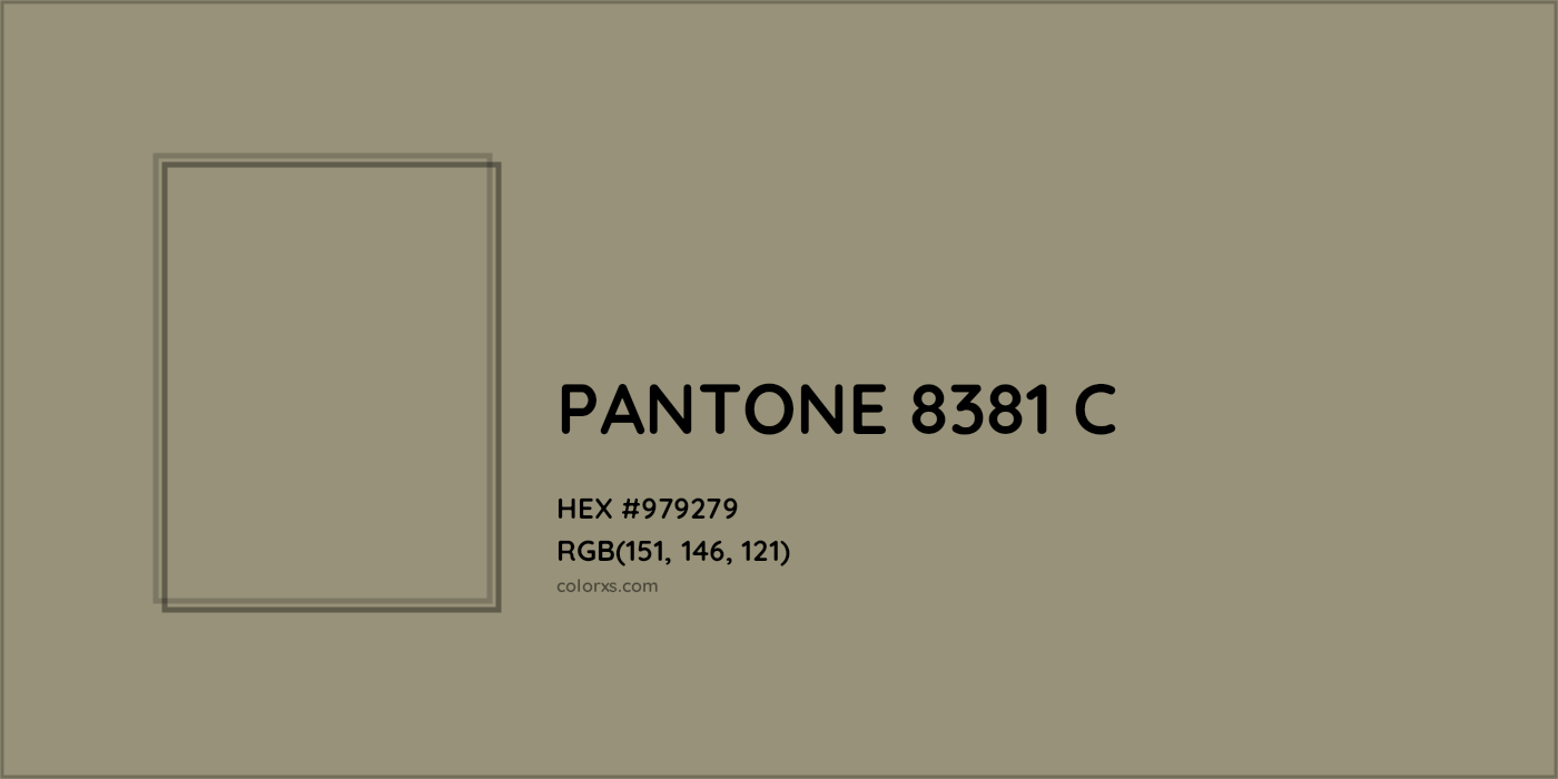 HEX #979279 PANTONE 8381 C CMS Pantone PMS - Color Code