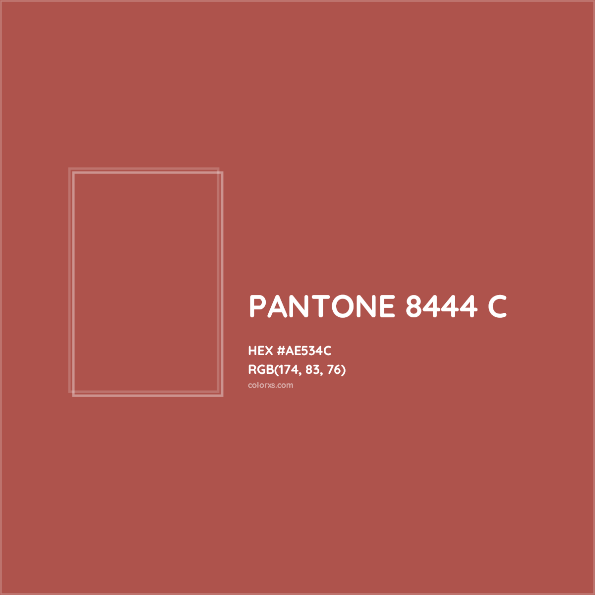 HEX #AE534C PANTONE 8444 C CMS Pantone PMS - Color Code