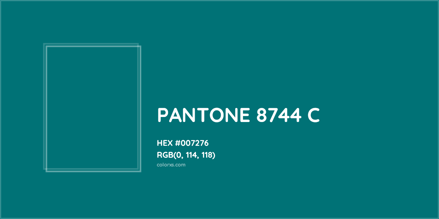 HEX #007276 PANTONE 8744 C CMS Pantone PMS - Color Code