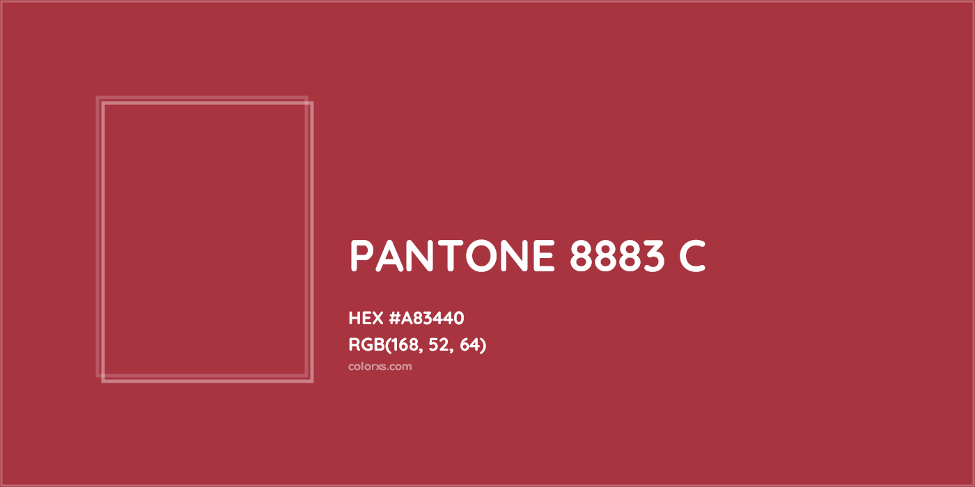 HEX #A83440 PANTONE 8883 C CMS Pantone PMS - Color Code