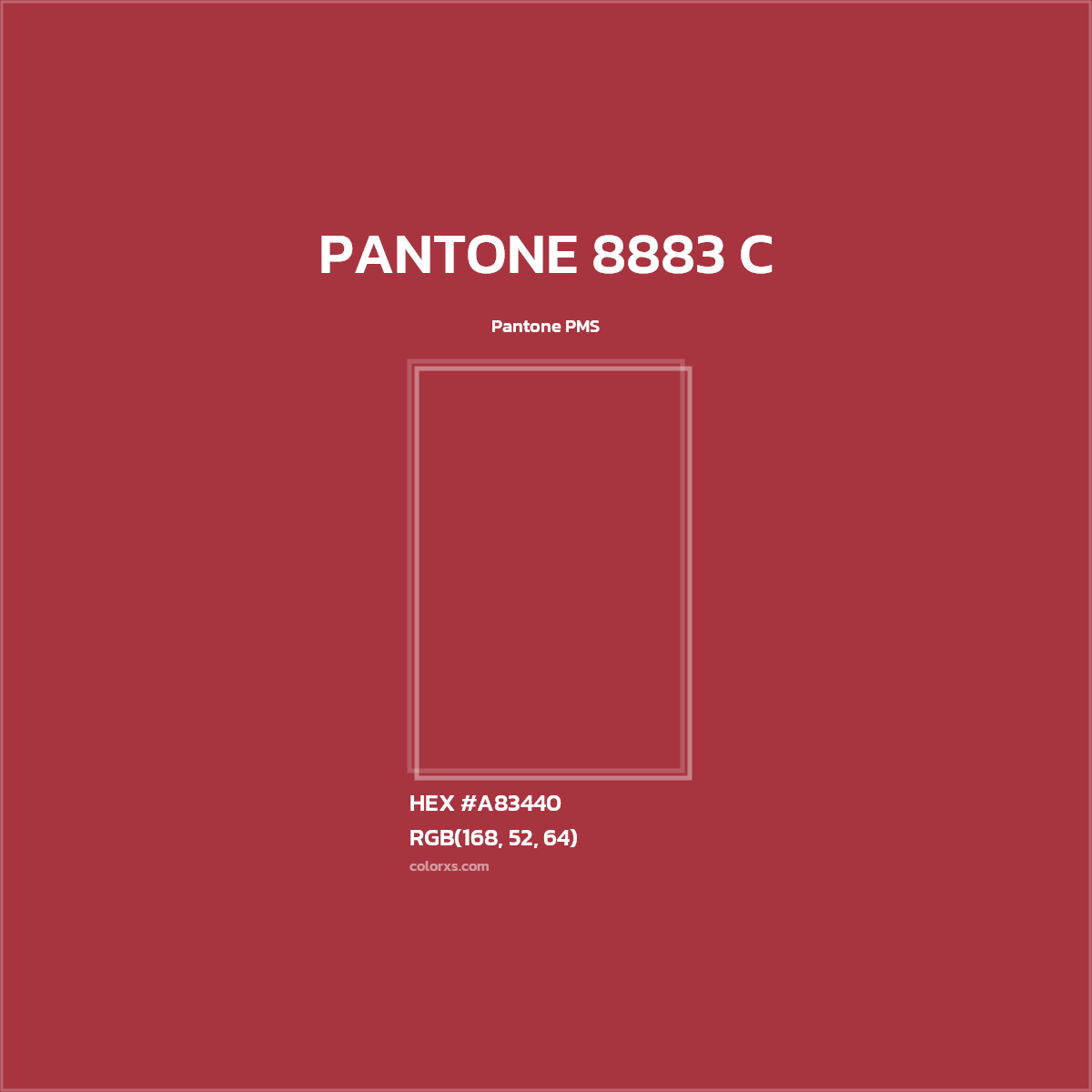 HEX #A83440 PANTONE 8883 C CMS Pantone PMS - Color Code