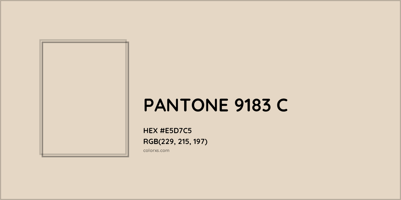 HEX #E5D7C5 PANTONE 9183 C CMS Pantone PMS - Color Code