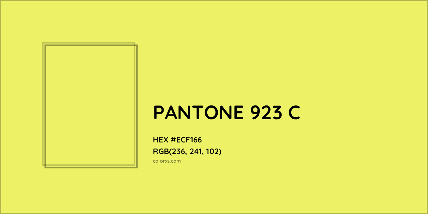 HEX #ECF166 PANTONE 923 C CMS Pantone PMS - Color Code