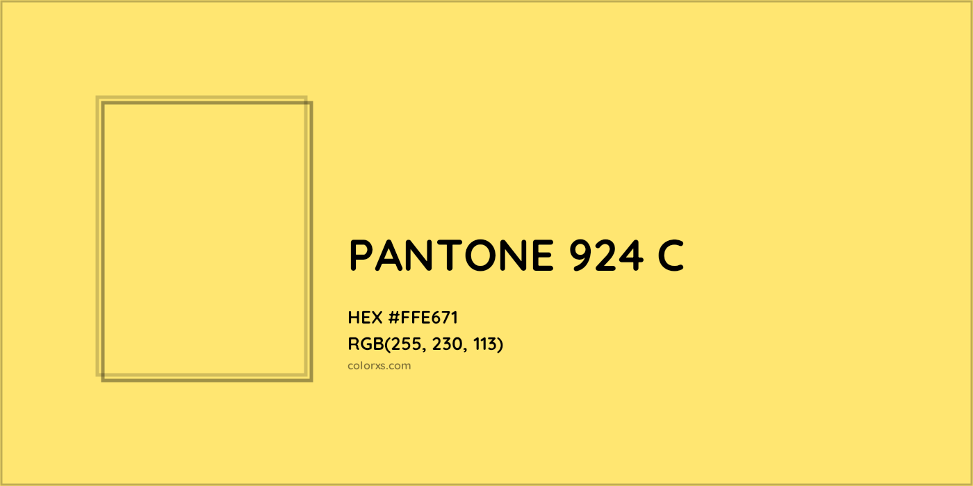 HEX #FFE671 PANTONE 924 C CMS Pantone PMS - Color Code