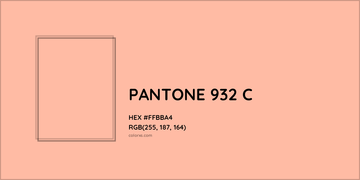 HEX #FFBBA4 PANTONE 932 C CMS Pantone PMS - Color Code