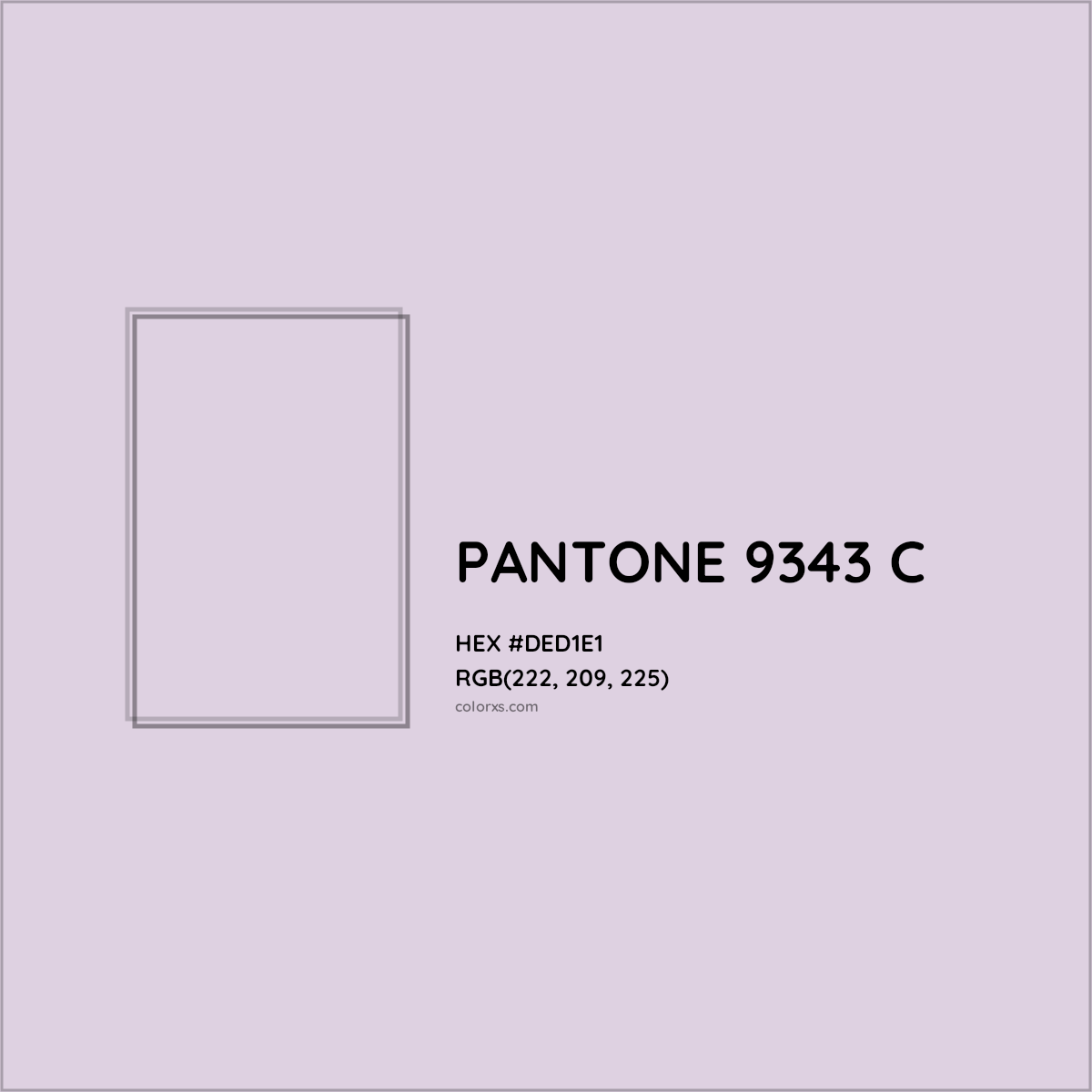 HEX #DED1E1 PANTONE 9343 C CMS Pantone PMS - Color Code