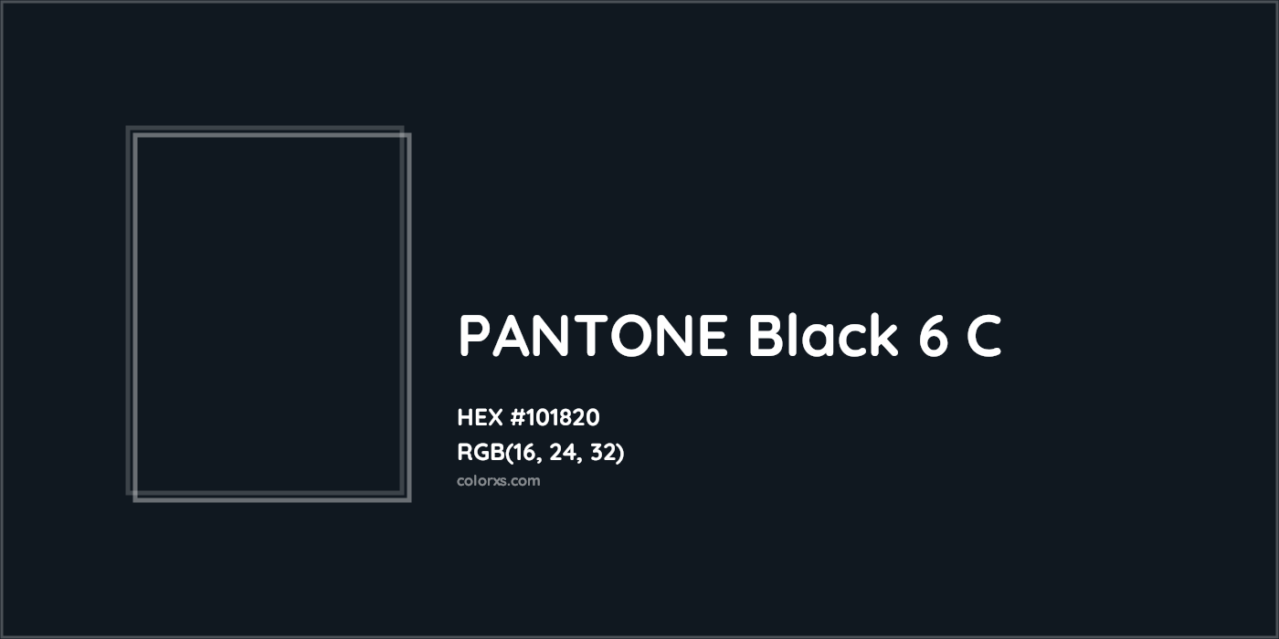 HEX #101820 PANTONE Black 6 C CMS Pantone PMS - Color Code