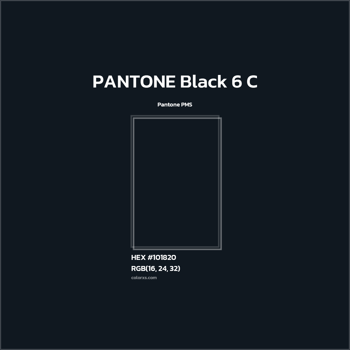 HEX #101820 PANTONE Black 6 C CMS Pantone PMS - Color Code