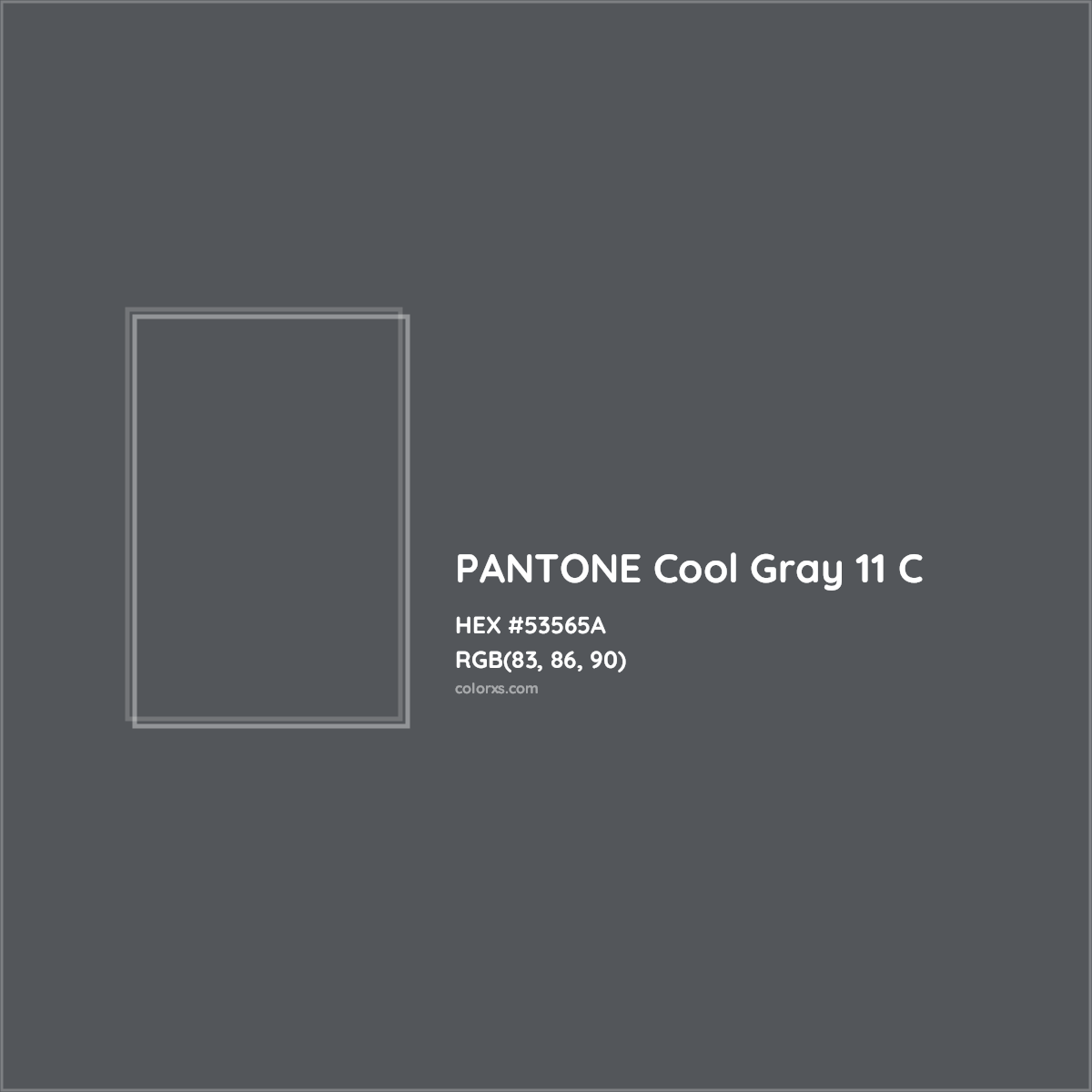 HEX #53565A PANTONE Cool Gray 11 C CMS Pantone PMS - Color Code