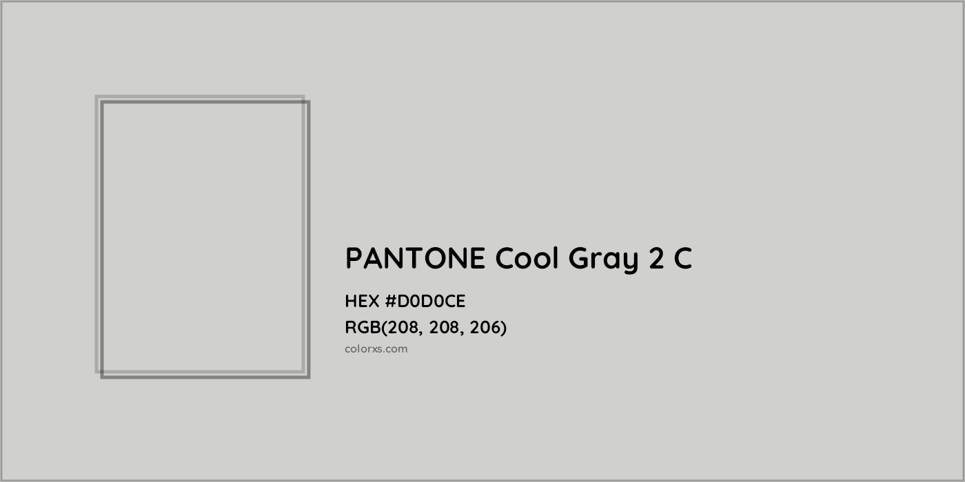 HEX #D0D0CE PANTONE Cool Gray 2 C CMS Pantone PMS - Color Code