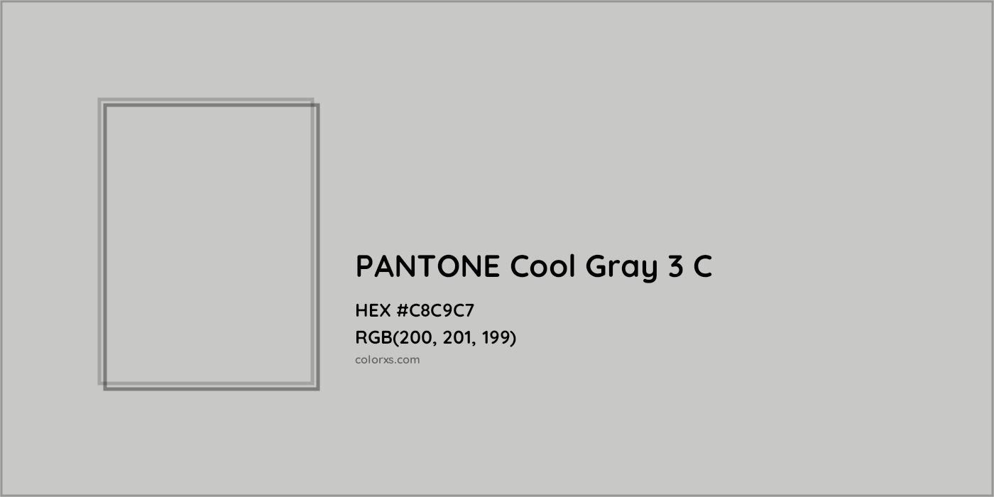 HEX #C8C9C7 PANTONE Cool Gray 3 C CMS Pantone PMS - Color Code