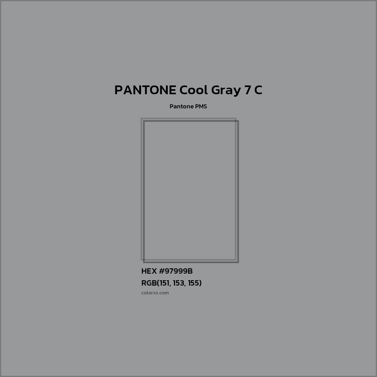 HEX #97999B PANTONE Cool Gray 7 C CMS Pantone PMS - Color Code