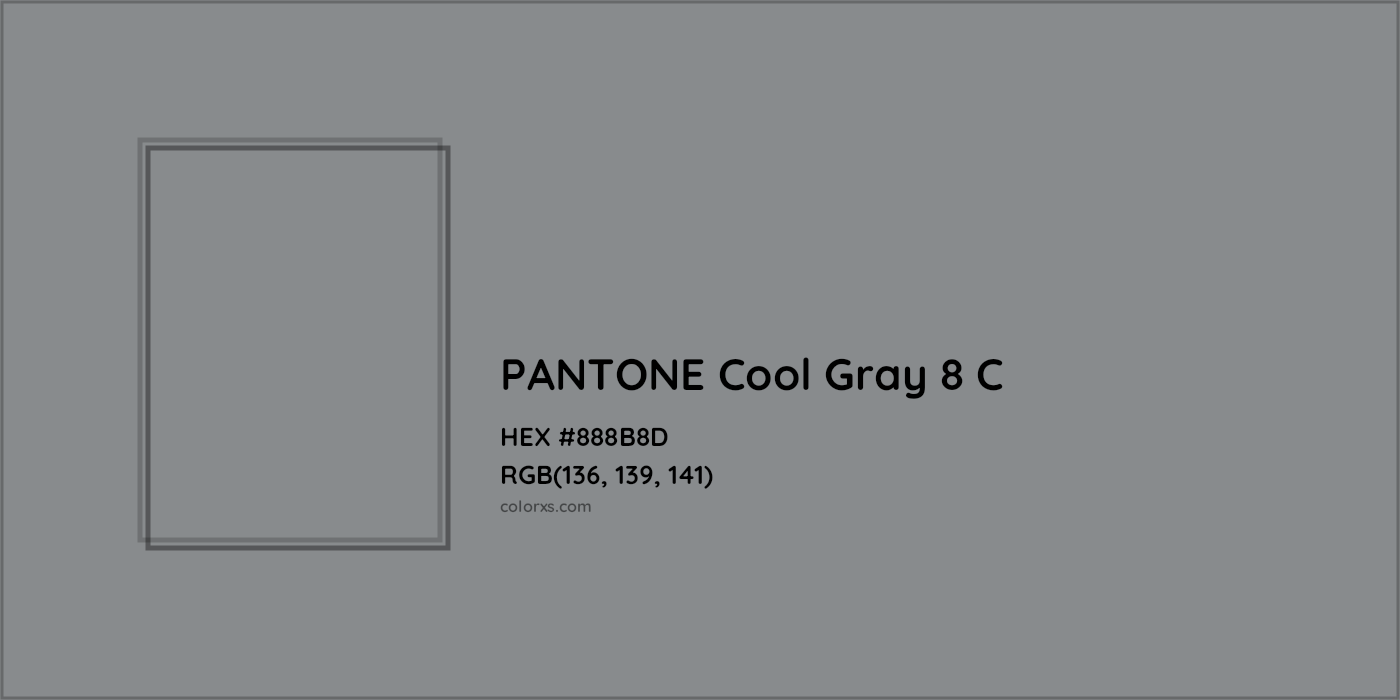 HEX #888B8D PANTONE Cool Gray 8 C CMS Pantone PMS - Color Code