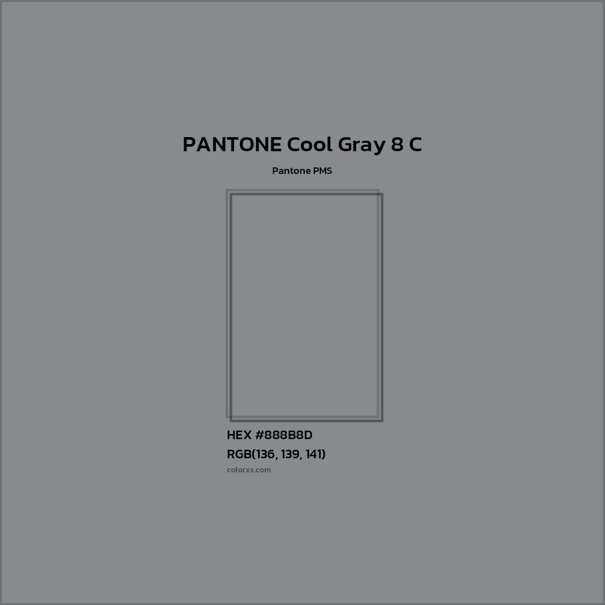 HEX #888B8D PANTONE Cool Gray 8 C CMS Pantone PMS - Color Code