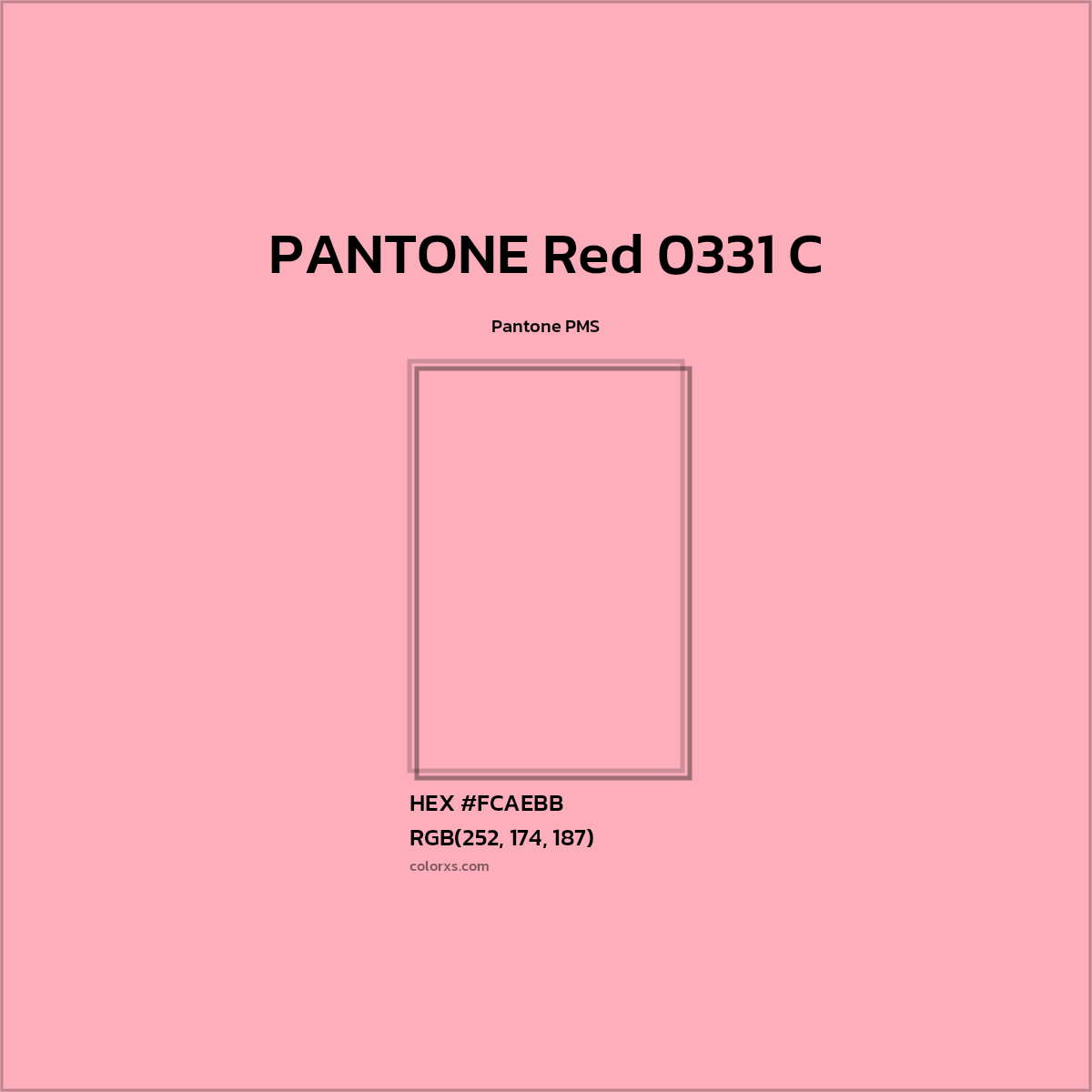 HEX #FCAEBB PANTONE Red 0331 C CMS Pantone PMS - Color Code