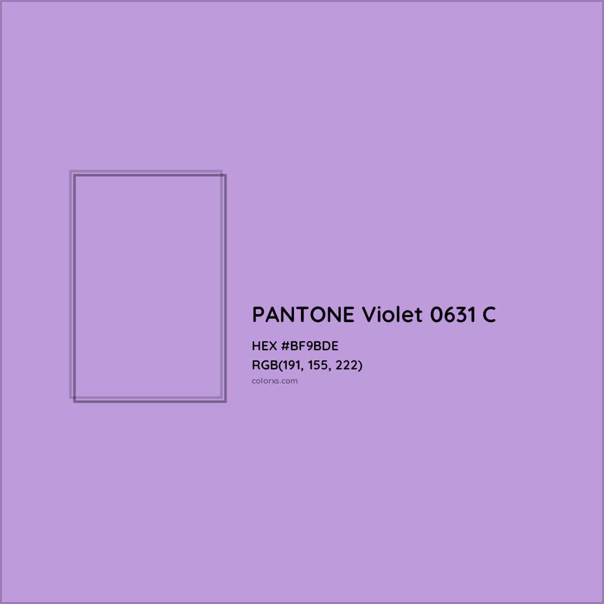 HEX #BF9BDE PANTONE Violet 0631 C CMS Pantone PMS - Color Code