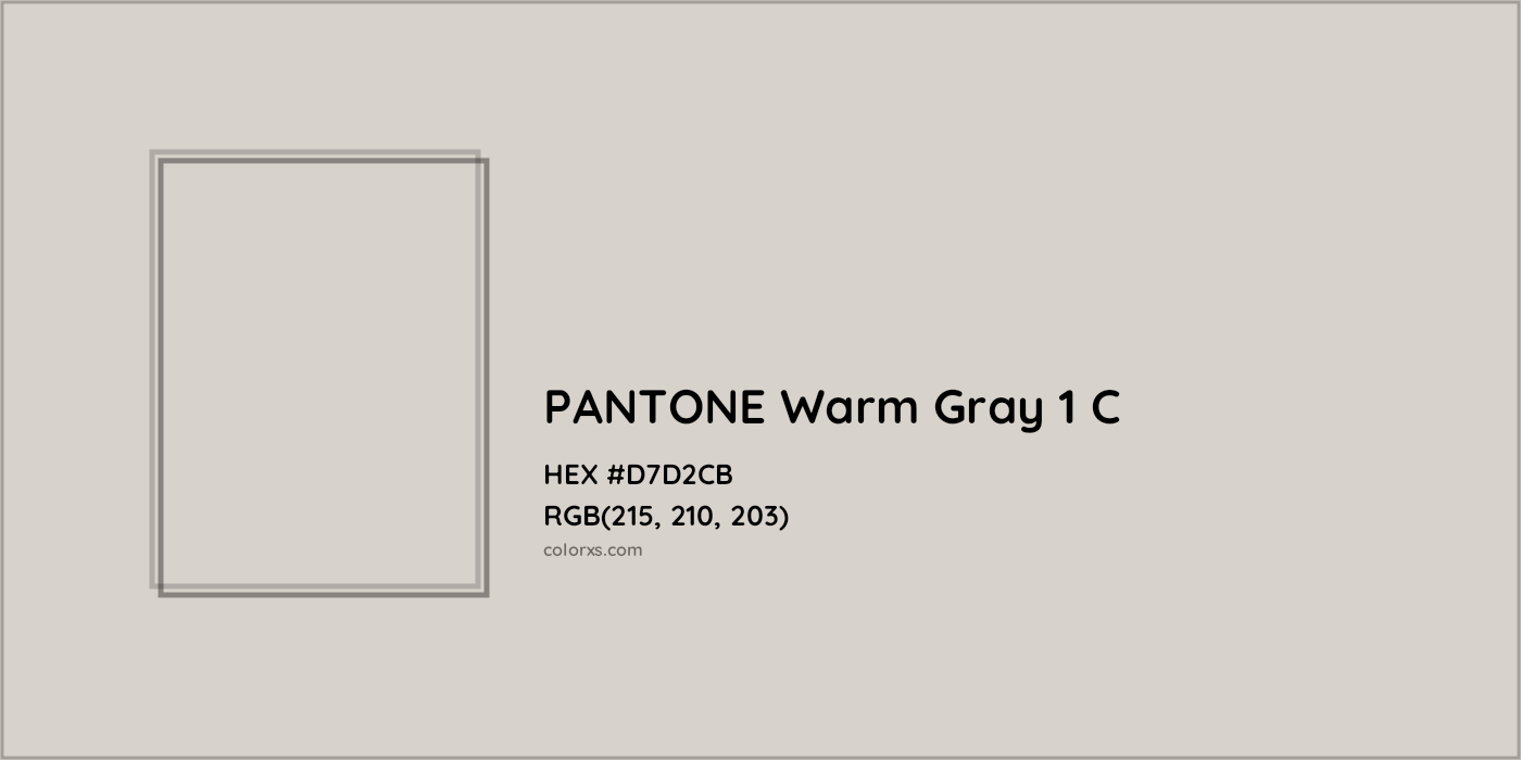 HEX #D7D2CB PANTONE Warm Gray 1 C CMS Pantone PMS - Color Code