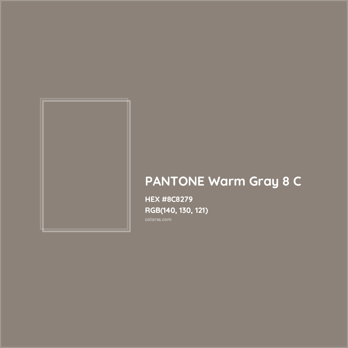HEX #8C8279 PANTONE Warm Gray 8 C CMS Pantone PMS - Color Code