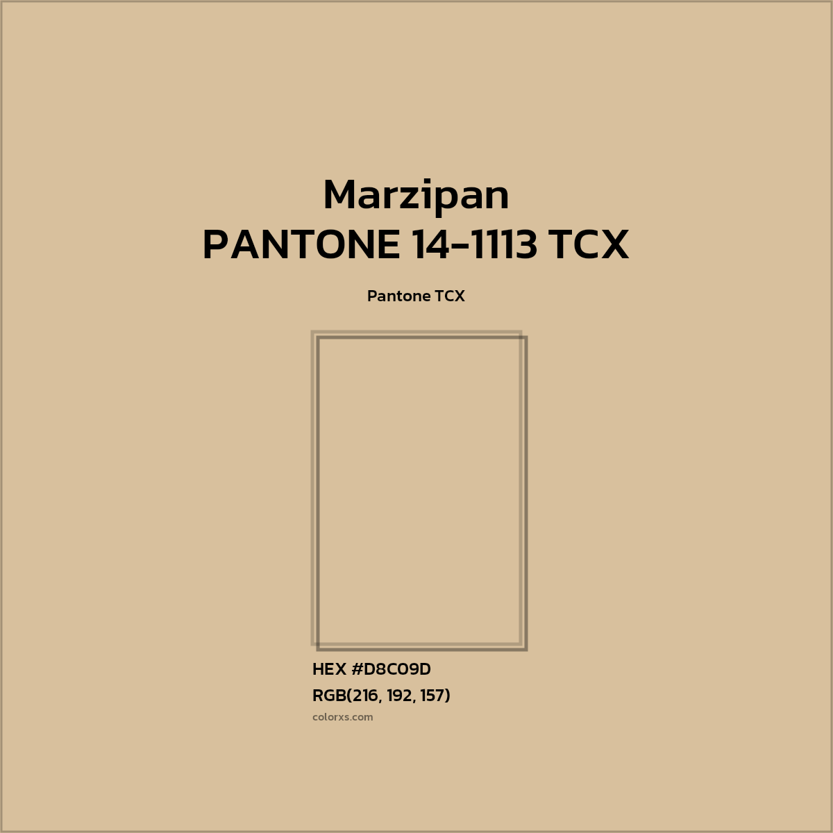 HEX #D8C09D PANTONE 14-1113 TCX - Marzipan CMS Pantone TCX - Color Code