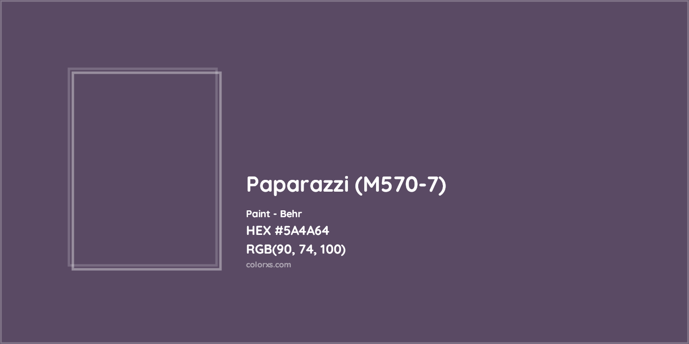 HEX #5A4A64 Paparazzi (M570-7) Paint Behr - Color Code