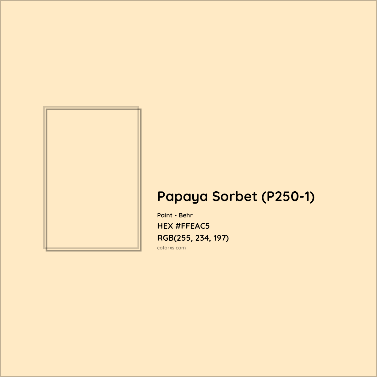 HEX #FFEAC5 Papaya Sorbet (P250-1) Paint Behr - Color Code