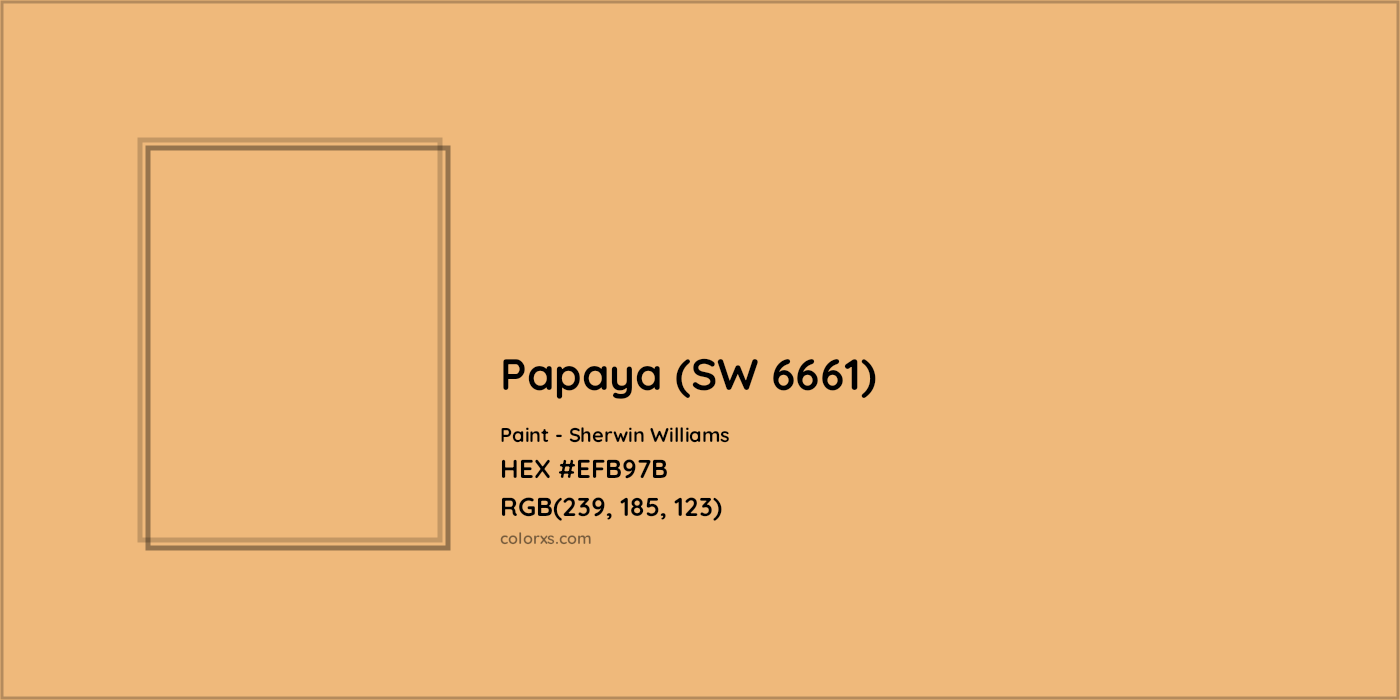 HEX #EFB97B Papaya (SW 6661) Paint Sherwin Williams - Color Code