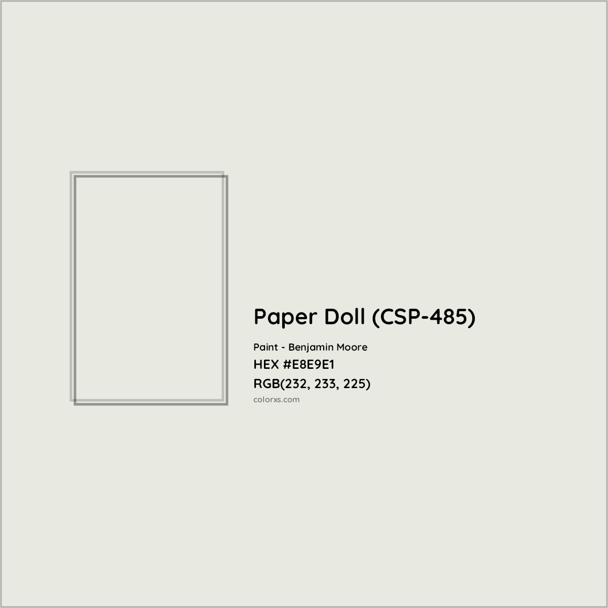 HEX #E8E9E1 Paper Doll (CSP-485) Paint Benjamin Moore - Color Code