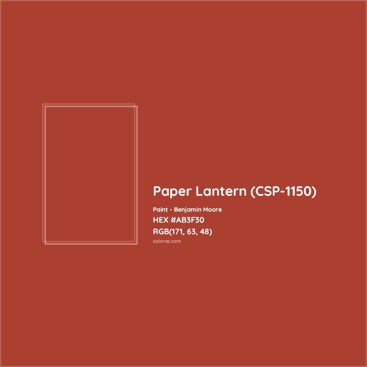 HEX #AB3F30 Paper Lantern (CSP-1150) Paint Benjamin Moore - Color Code