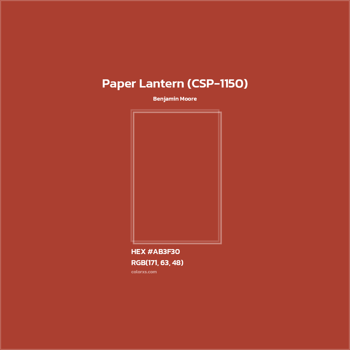 HEX #AB3F30 Paper Lantern (CSP-1150) Paint Benjamin Moore - Color Code