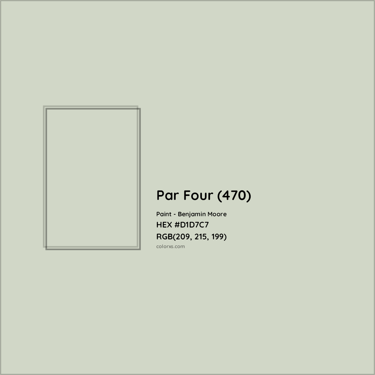 HEX #D1D7C7 Par Four (470) Paint Benjamin Moore - Color Code