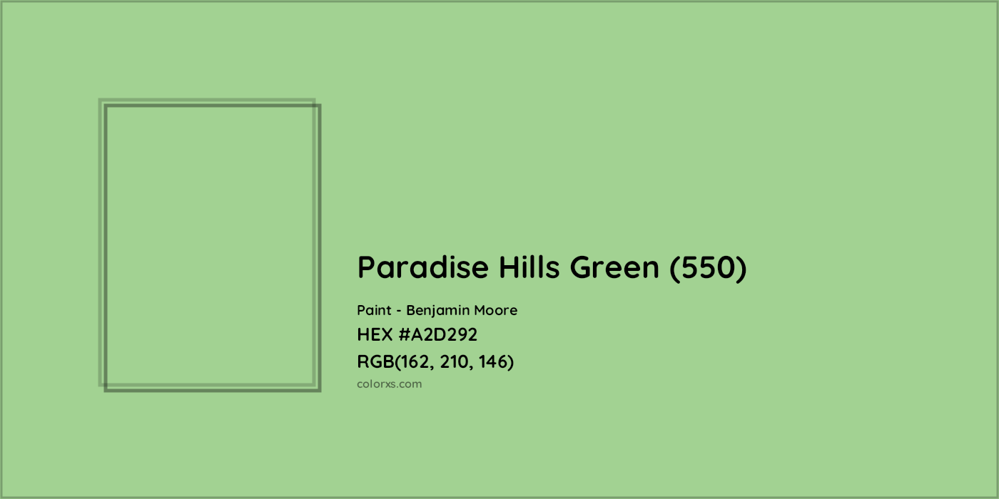 HEX #A2D292 Paradise Hills Green (550) Paint Benjamin Moore - Color Code