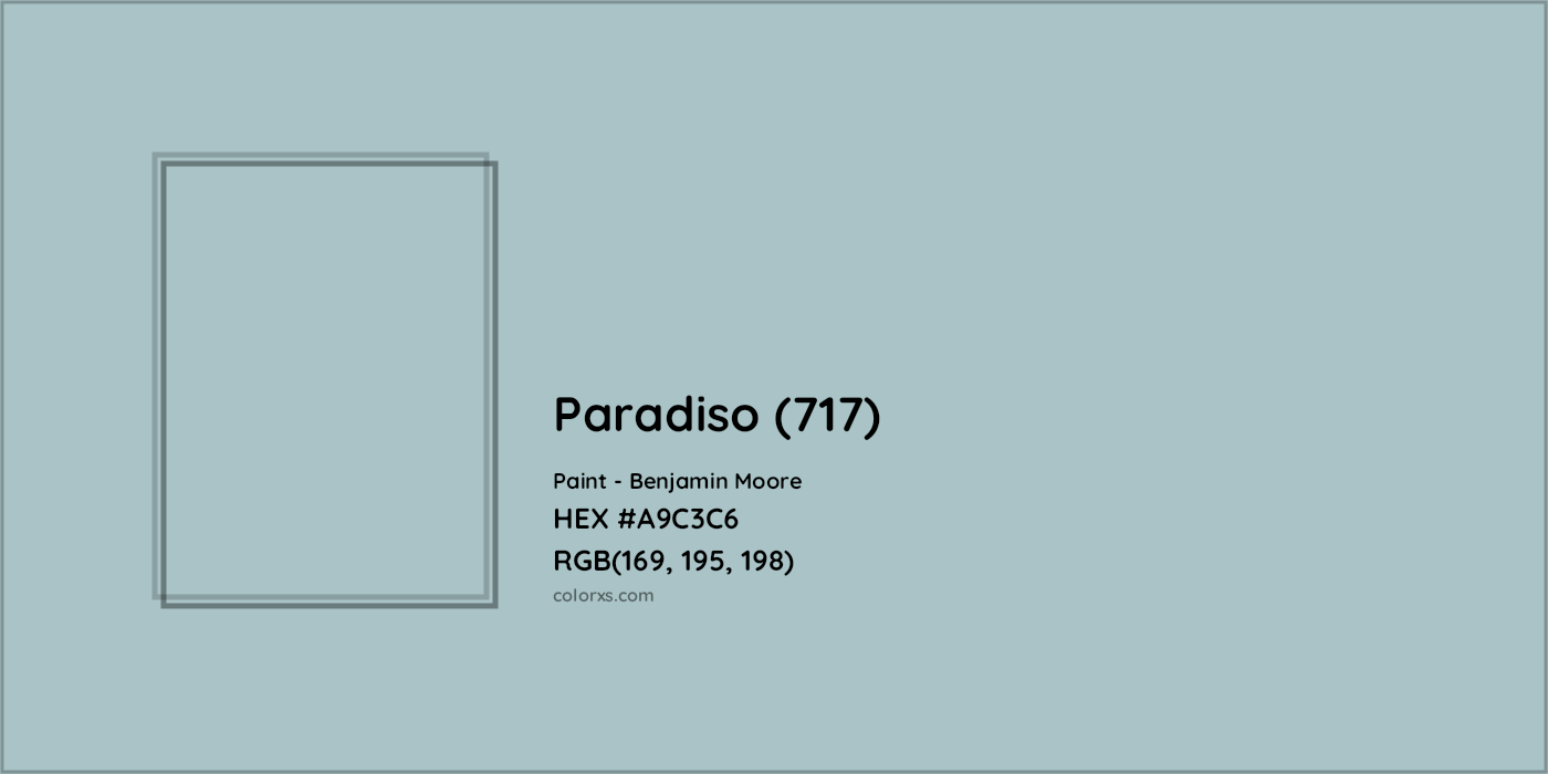 HEX #A9C3C6 Paradiso (717) Paint Benjamin Moore - Color Code