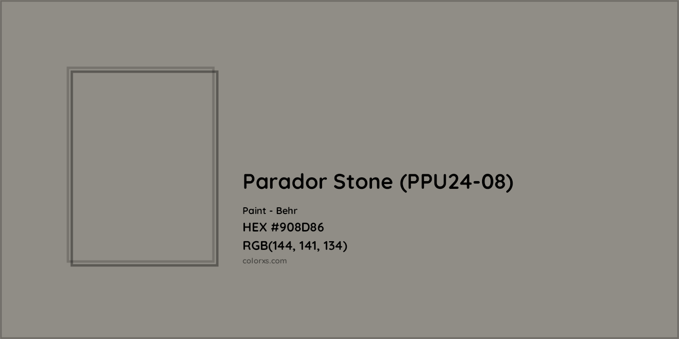HEX #908D86 Parador Stone (PPU24-08) Paint Behr - Color Code