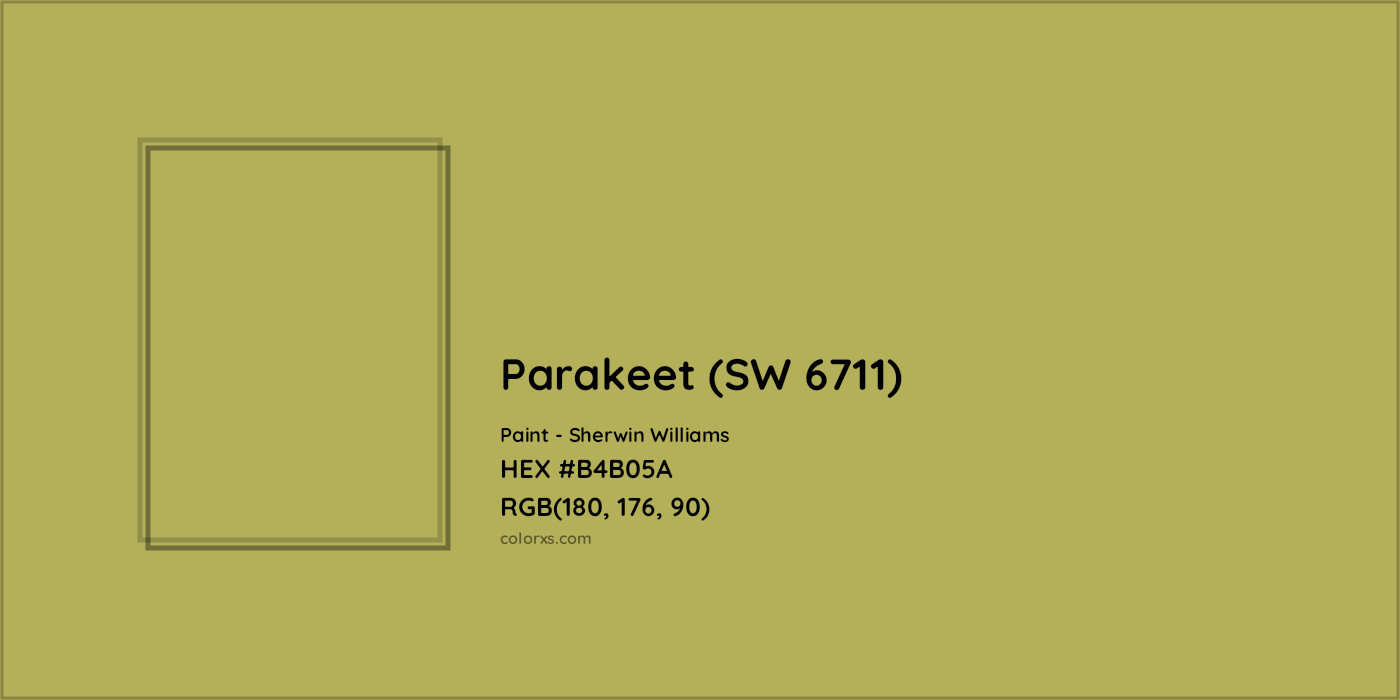 HEX #B4B05A Parakeet (SW 6711) Paint Sherwin Williams - Color Code