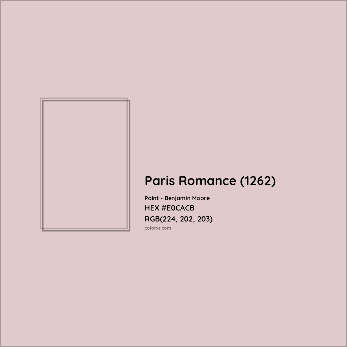 HEX #E0CACB Paris Romance (1262) Paint Benjamin Moore - Color Code