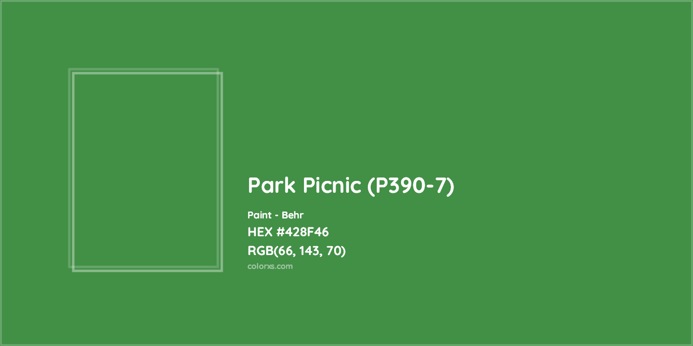 HEX #428F46 Park Picnic (P390-7) Paint Behr - Color Code