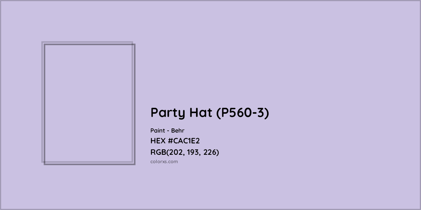 HEX #CAC1E2 Party Hat (P560-3) Paint Behr - Color Code