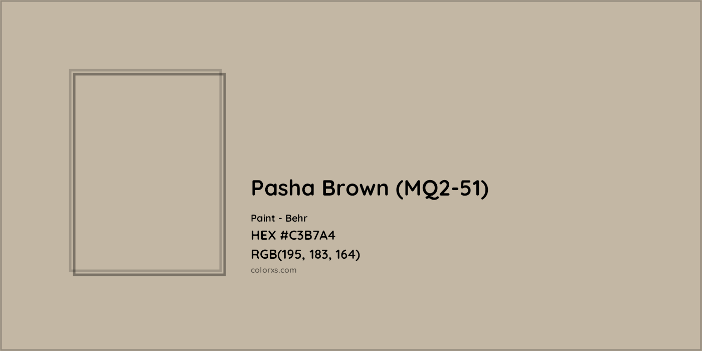 HEX #C3B7A4 Pasha Brown (MQ2-51) Paint Behr - Color Code