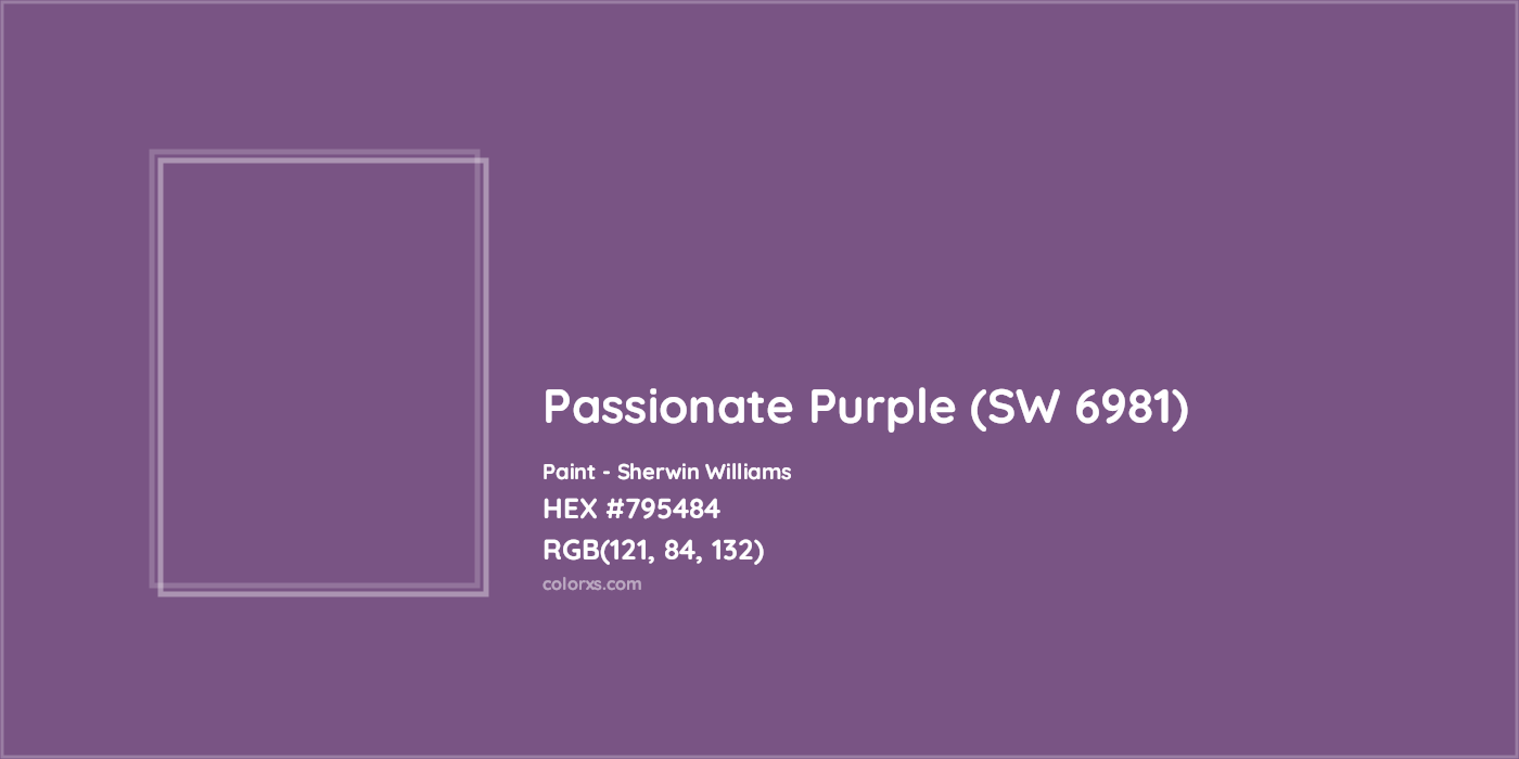 HEX #795484 Passionate Purple (SW 6981) Paint Sherwin Williams - Color Code