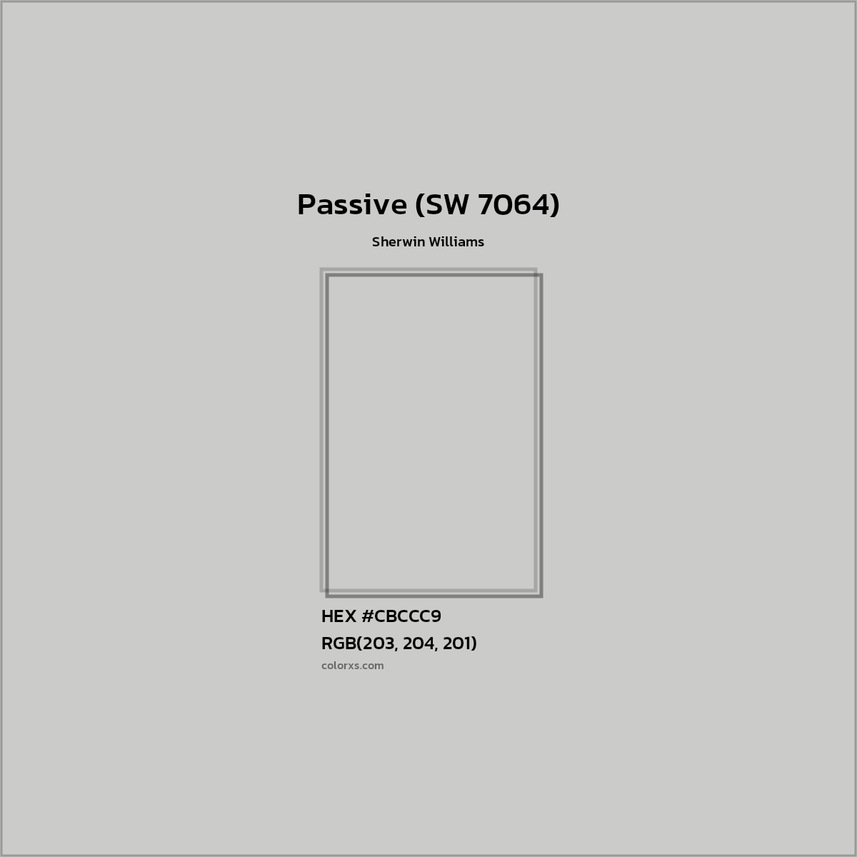 HEX #CBCCC9 Passive (SW 7064) Paint Sherwin Williams - Color Code