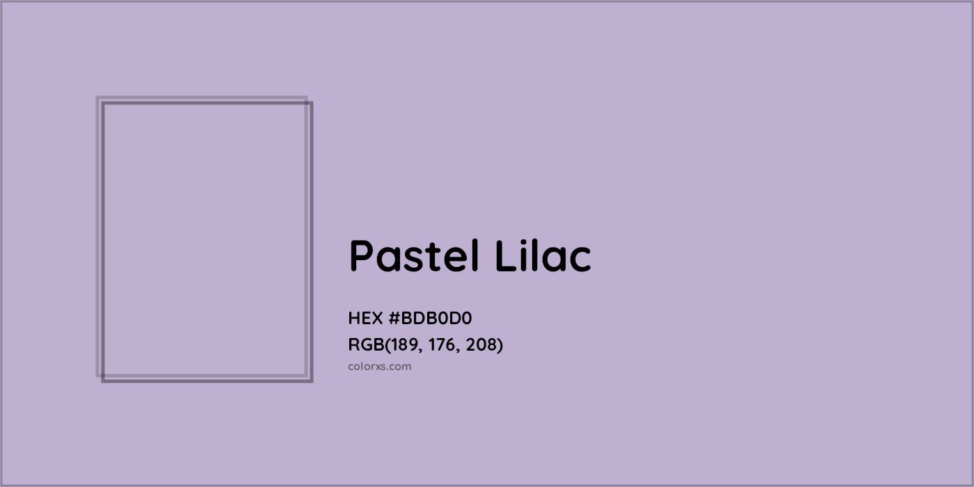 HEX #BDB0D0 Pastel Lilac Color - Color Code
