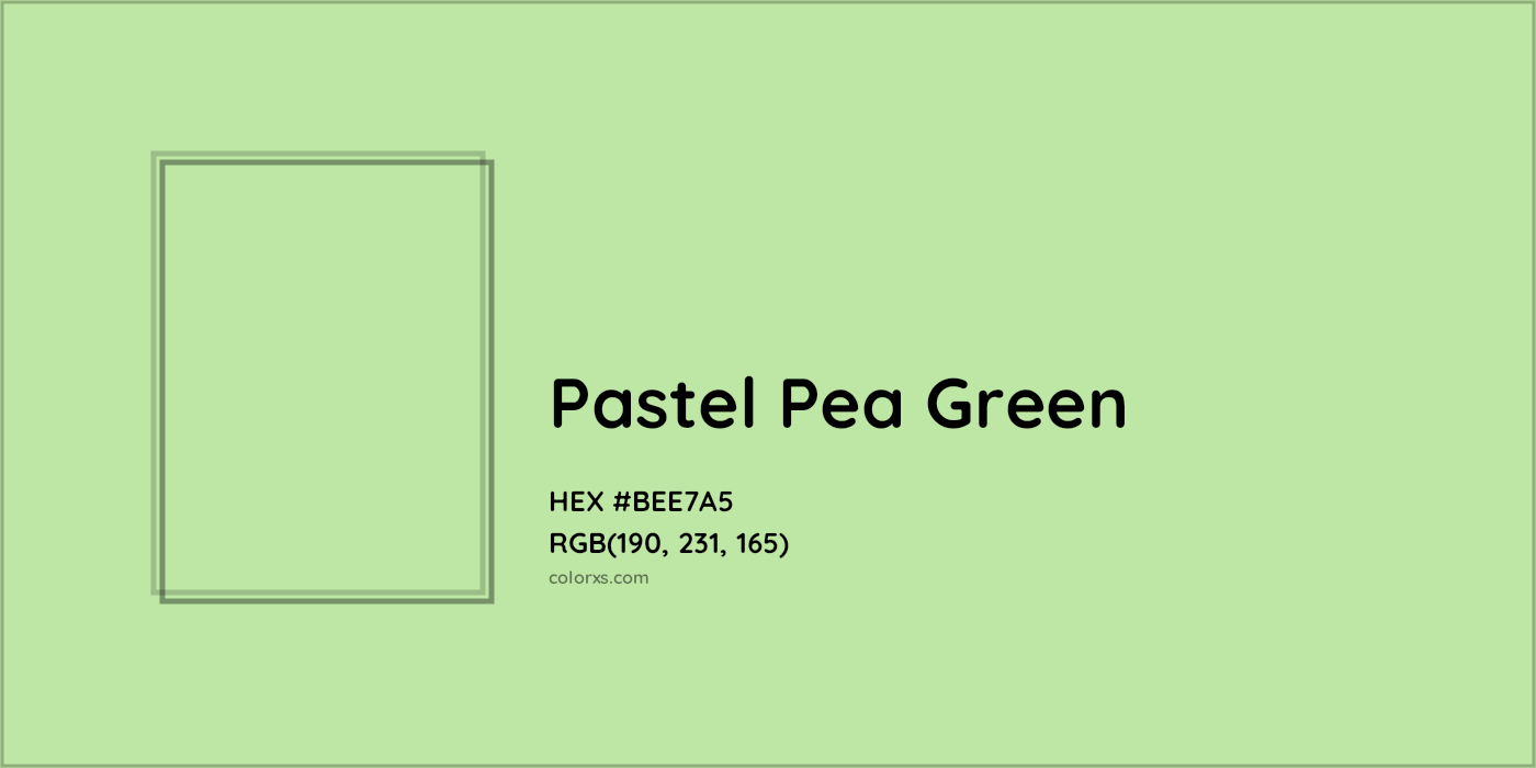 HEX #BEE7A5 Pastel Pea Green Color - Color Code