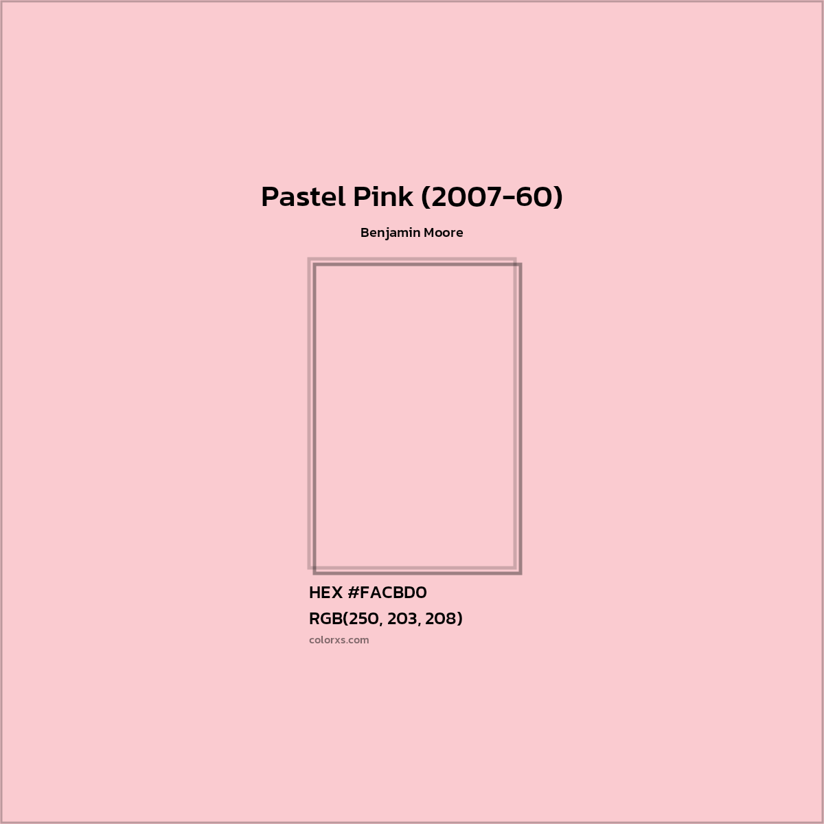 HEX #FACBD0 Pastel Pink (2007-60) Paint Benjamin Moore - Color Code