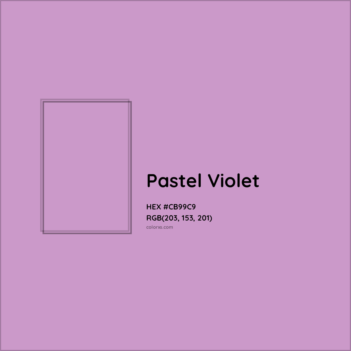 HEX #CB99C9 Pastel Violet Color - Color Code
