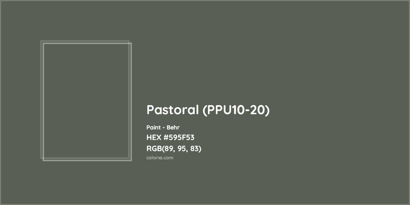 HEX #595F53 Pastoral (PPU10-20) Paint Behr - Color Code