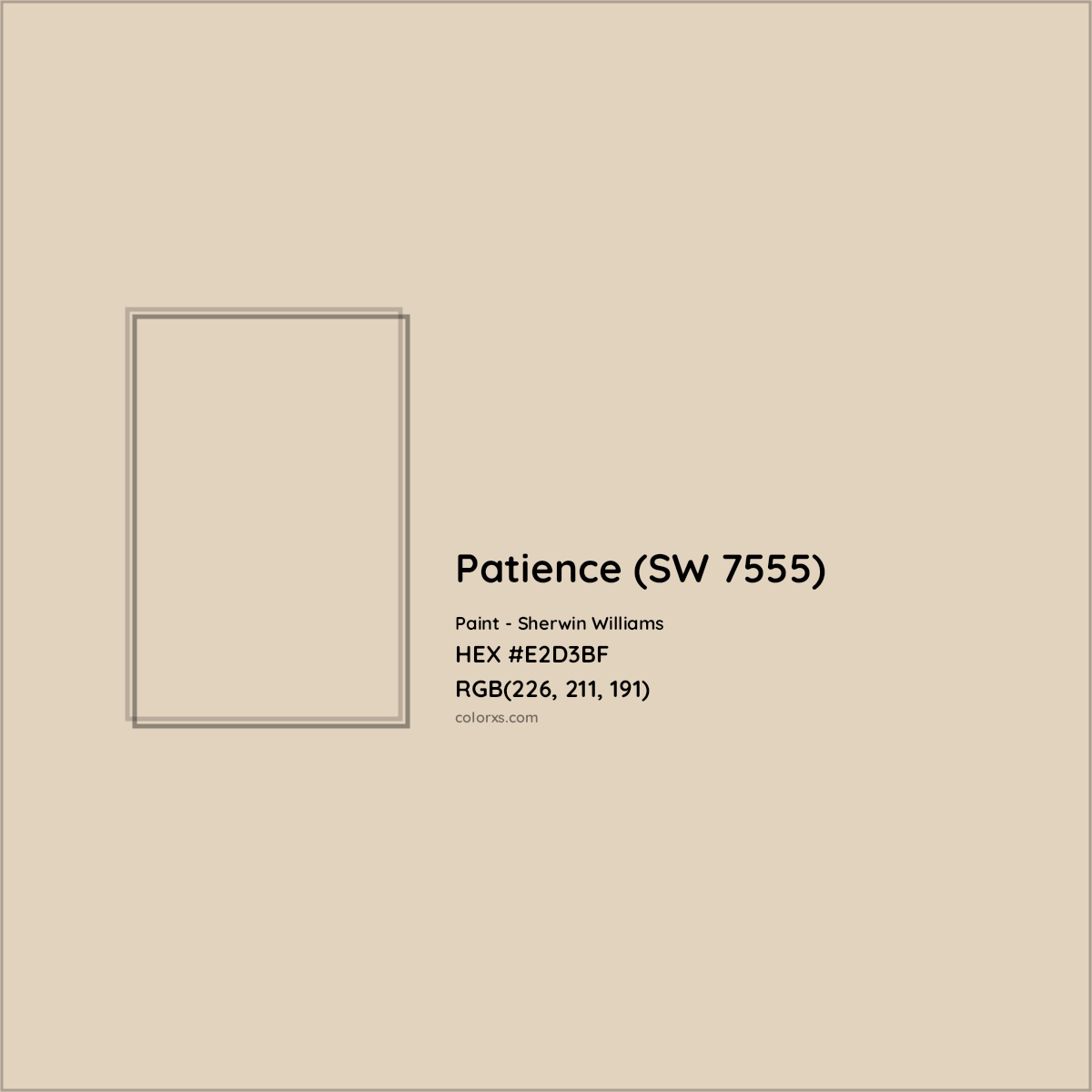 HEX #E2D3BF Patience (SW 7555) Paint Sherwin Williams - Color Code