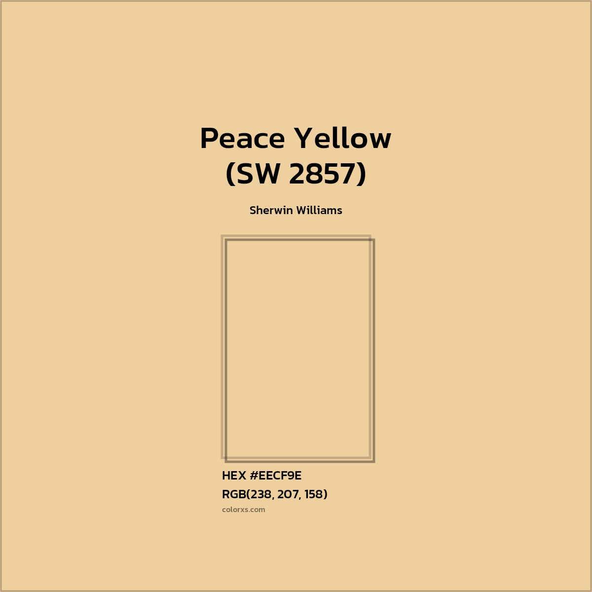 HEX #EECF9E Peace Yellow (SW 2857) Paint Sherwin Williams - Color Code