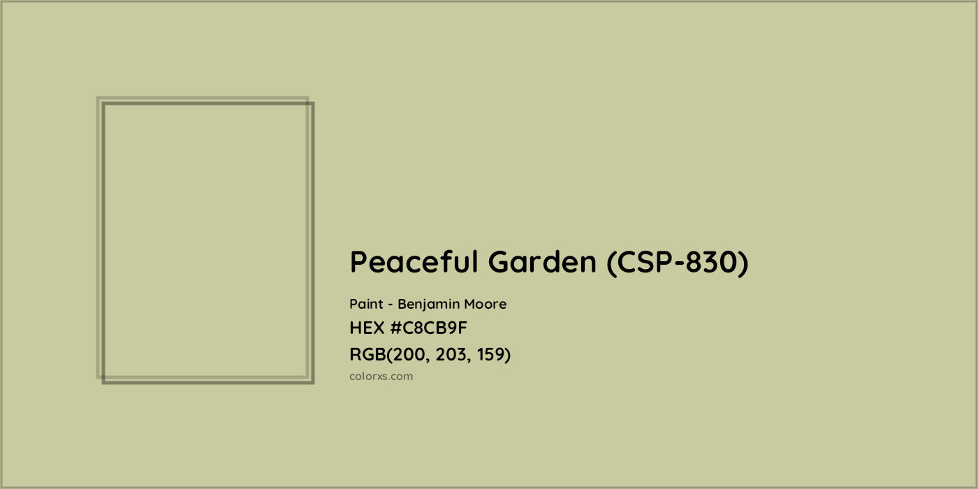 HEX #C8CB9F Peaceful Garden (CSP-830) Paint Benjamin Moore - Color Code