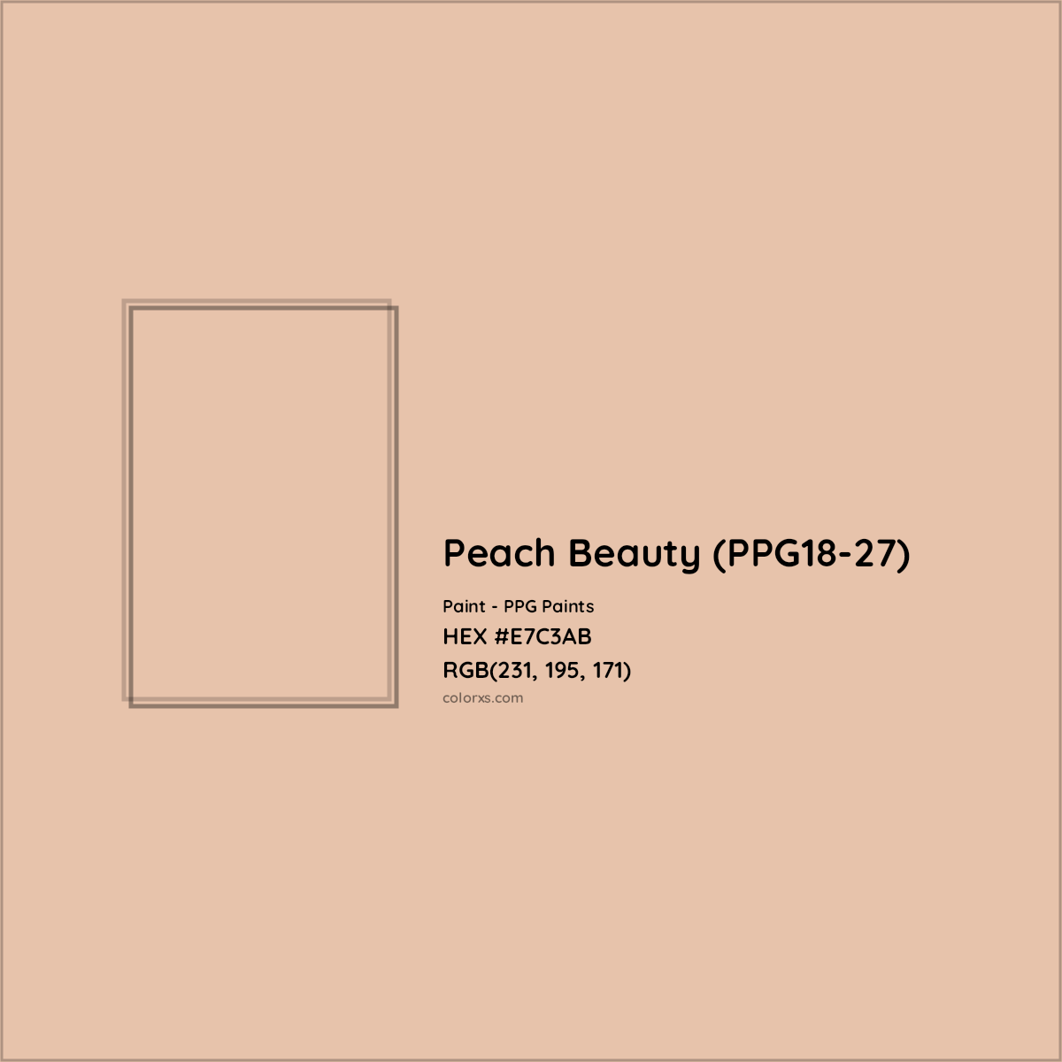 HEX #E7C3AB Peach Beauty (PPG18-27) Paint PPG Paints - Color Code